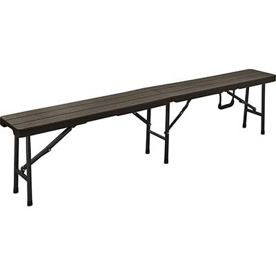 PANCA WOOD DOMUS HDPE MARRONE/ACCIAIO CM 180X25 H.CM 43 Immagine principale del prodotto