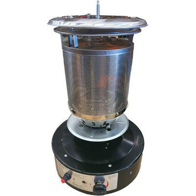 BRUCIATORE STUFA GAS GPL SHORT ROUND PATIO DOMUS NERO KW 11 H.CM 135