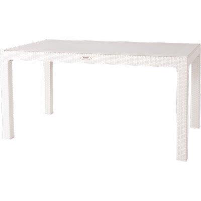 TAVOLO RATTAN KRETA DOMUS PP BIANCO CM 120X70 H.CM 78 Immagine principale del prodotto