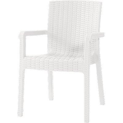 SEDIA RATTAN KRETA + BRACCIOLI DOMUS PP BIANCO CM 58X75 H.CM 85