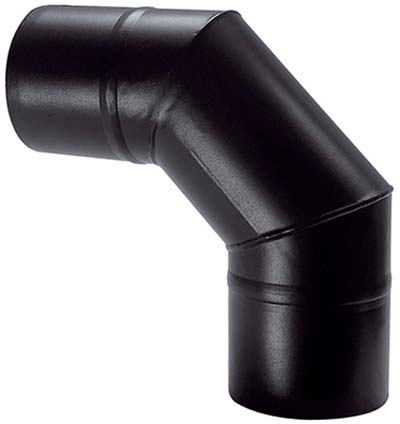GOMITO PELLET 90° NERO OPACO SAVE CM  8