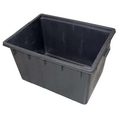 MASTELLONE RETTANGOLARE NERO ICS LDPE LT 180 CM 80X60 H.CM 48 + MANICI Immagine principale del prodotto