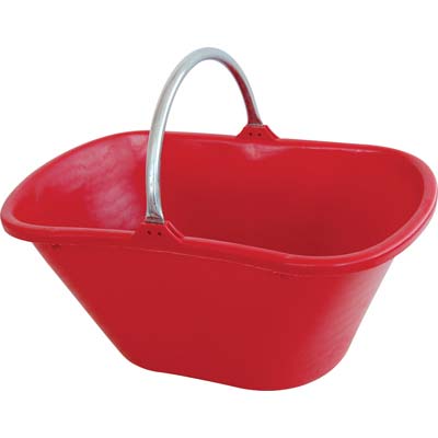 CESTA RACCOLTA OVALE MANICO FISSO STEFANPLAST PPL/ACCIAIO ROSSO LT 25