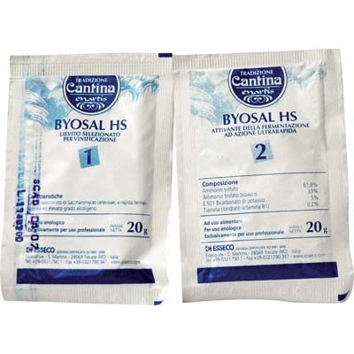 LIEVITO ENOLOGICO + ATTIVANTE BYOSAL HS ESSECO GR 20+20