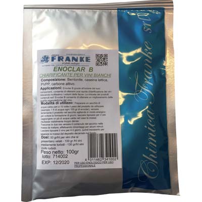CHIARIFICANTE ENOLOGICO ENOCLAR B FRANKE VINO BIANCO GR 100 Immagine principale del prodotto