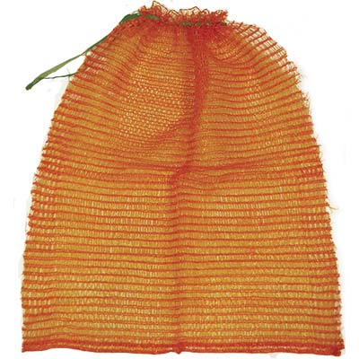 SACCO RASCHEL A RETE PP ARANCIO/ROSSO CM 35X50 PORTATA KG 5-10
