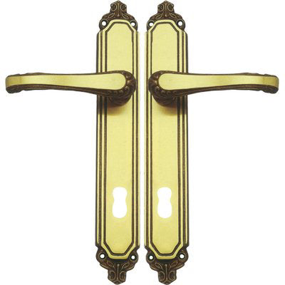 MANIGLIA EXPORT PLACCA FORO PATENT OTTONE BRONZATA SFUMATA Q8 I.MM 90 CF=PZ 2 Immagine principale del prodotto