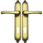 MANIGLIA EXPORT PLACCA FORO SAGOMATO OTTONE BRONZATA SFUMATA Q8 I.MM 90 CF=PZ 2