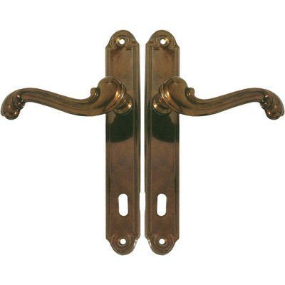MANIGLIA BAROCCO PLACCA FORO PATENT OTTONE BRONZATA Q8 I.MM 90 CF=PZ 2