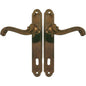 MANIGLIA BAROCCO PLACCA FORO PATENT OTTONE BRONZATA Q8 I.MM 90 CF=PZ 2