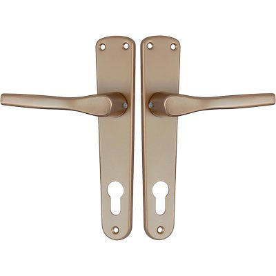 MANIGLIA GABRY PLACCA FORO SAGOMATO ALLUMINIO BRONZATO PLACCA Q8 I.MM 90 CF=PZ 2 Immagine principale del prodotto