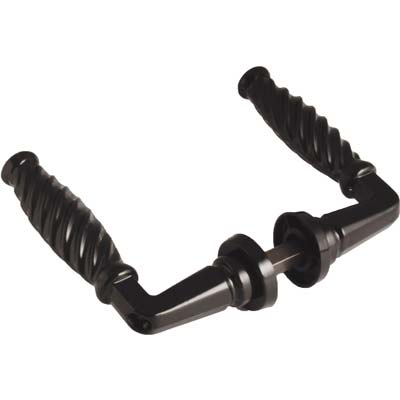 MANIGLIA PORTA METALLO A TORTIGLIONE VERN NERA VITE IN TESTA MM 25/33 Q8 Immagine principale del prodotto