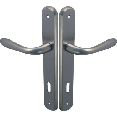 MANIGLIA GOCCIA CROMO PLACCA FORO PATENT ZAMA CROMO SATINATA Q8 I.MM 90 CF=PZ 2 Immagine principale del prodotto
