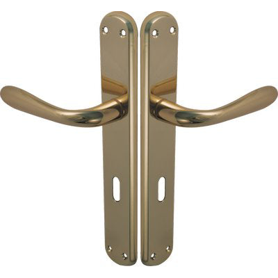 MANIGLIA GOCCIA OTTONE PLACCA FORO PATENT ZAMA OTTONE LUCIDO Q8 I.MM 70 CF=PZ 2
