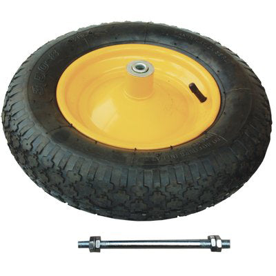 RUOTA PNEUMATICA X CARRIOLA EURO WORKIT 3.50X8" DISCO METALLO ASSE MM 12X200 +PFU Immagine principale del prodotto