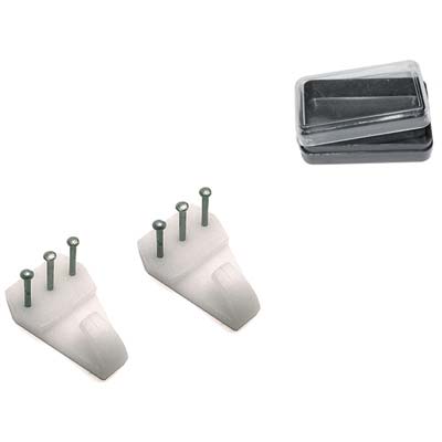 GANCIO QUADRO TIPO BLITZ PRONTY TRIS FERRO NICHELATO/PLASTICA BIANCA CF=PZ 3 Immagine principale del prodotto