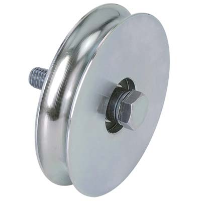 RUOTA CANCELLO A FISSARE GOLA TONDA 400 COMBI ZINCATA + CUSCINETTO GOLA MM 16 MM 100