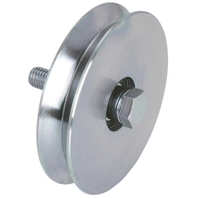 RUOTA CANCELLO A FISSARE GOLA V 402 COMBI ZINCATA + CUSCINETTO MM 100