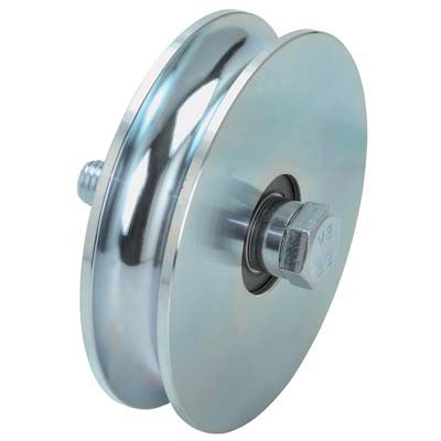 RUOTA CANCELLO A FISSARE GOLA TONDA 405 COMBI ZINCATA + DOPPIO CUSCINETTO GOLA MM 16 MM 140