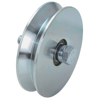 RUOTA CANCELLO A FISSARE GOLA V 407 COMBI ZINCATA + DOPPIO CUSCINETTO MM 160 Immagine principale del prodotto