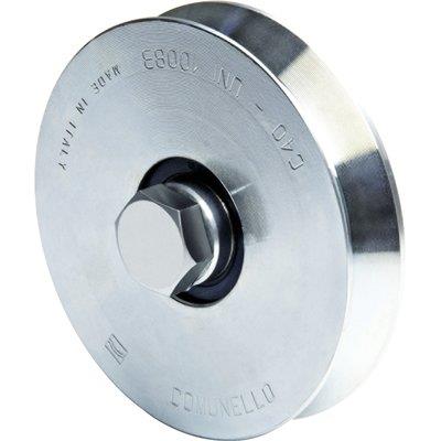 RUOTA CANCELLO A FISSARE GOLA V 300 COMUNELLO ZINCATA + CUSCINETTO MM 140 Immagine principale del prodotto