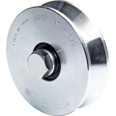 RUOTA CANCELLO A FISSARE GOLA V 305 COMUNELLO ZINCATA + DOPPIO CUSCINETTO MM 100