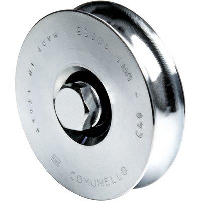 RUOTA CANCELLO A FISSARE GOLA TONDA 310 COMUNELLO ZINCATA + CUSCINETTO GOLA MM 16 MM  80