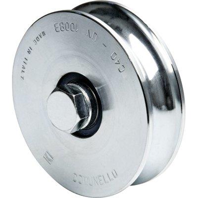 RUOTA CANCELLO A FISSARE GOLA TONDA 315 COMUNELLO ZINCATA + DOPPIO CUSCINETTO GOLA MM 16 MM 100