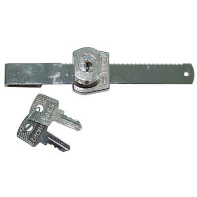 SERRATURA A CILINDRO VETRINE SCORREVOLI ACCIAIO NICHELATO SPESS.MAX MM 7 L.MM 100/135 KA Immagine principale del prodotto