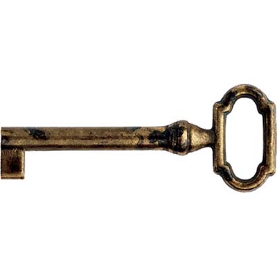 CHIAVE MOBILI ANTICO MG8467 METALSTYLE ZAMA OTTONE ANTICATO MM 27X61 Immagine principale del prodotto