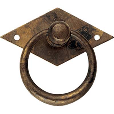 MANIGLIETTA MOBILI ANTICO MG28 METALSTYLE ZAMA OTTONE ANTICATO + BASE MM 50X44 Immagine principale del prodotto