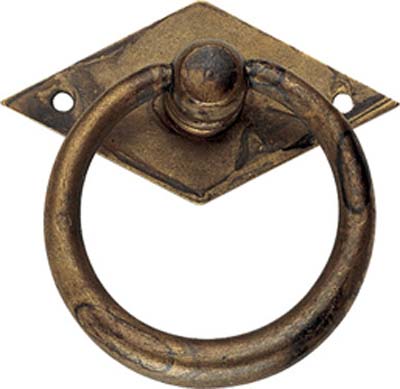 MANIGLIETTA MOBILI ANTICO MG28 METALSTYLE ZAMA OTTONE ANTICATO + BASE MM 50X50 Immagine principale del prodotto