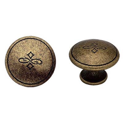 POMOLO ZAMA FLORENCE MG624 METALSTYLE OTTONE ANTICATO MM 30X22 Immagine principale del prodotto