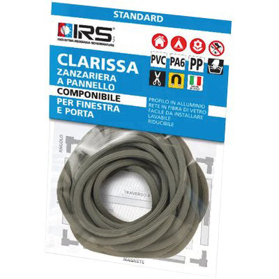 TONDINO FISSA ZANZARIERA CLARISSA IRS GOMMA GRIGIA MT  5 Immagine principale del prodotto