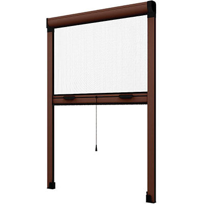 ZANZARIERA KIT FINESTRA EFFE MARRONE RAL 8017 FIBRA VETRO/PVC CM 100 H.CM 170