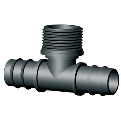 TEE PORTAGOMMA PN FILETTO MASCHIO IRRITEC MM 20X20X1/2M Immagine principale del prodotto