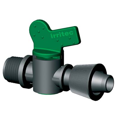 VALVOLA FILETTO MASCHIO X TUBO GOCCIOLANTE IRRITEC MM 16X3/4M