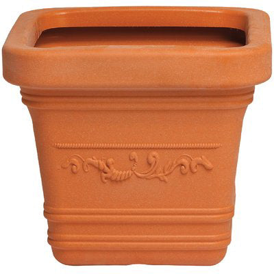 VASO QUADRO FESTONATO PRESTIGE RESINA TERRACOTTA CM 40X40 H.CM 35 Immagine principale del prodotto