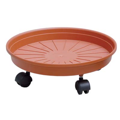SOTTOVASO TONDO + RUOTE MARGHERITA ICS PP TERRACOTTA X VASO CM 25 Immagine principale del prodotto