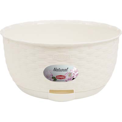 CIOTOLA RATTAN NATURAL STEFANPLAST PP BIANCO CM 30 H.CM 14,5