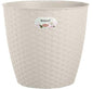 VASO RATTAN TONDO NATURAL STEFANPLAST PP BIANCO CM 19 H.CM 17,5