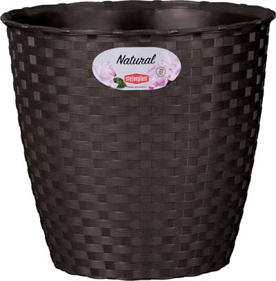VASO RATTAN TONDO NATURAL STEFANPLAST PP MOKA CM 29 H.CM 26,5