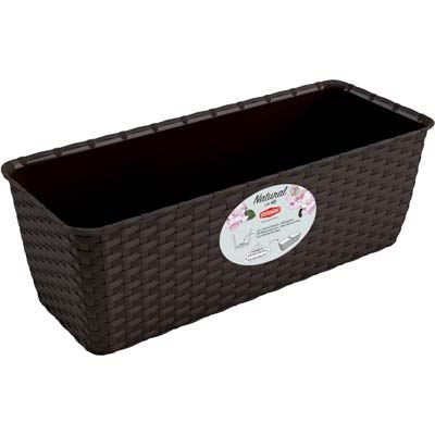 CASSETTA + RISERVA NATURAL STEFANPLAST PP RATTAN MOKA CM 40X16 H.CM 13