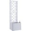 FIORIERA + GRIGLIATO NATURAL DELUXE STEFANPLAST PP RATTAN BIANCO CM  43X43 H.CM 142