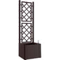FIORIERA + GRIGLIATO NATURAL DELUXE STEFANPLAST PP RATTAN MOKA CM  43X43 H.CM 142