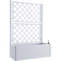 FIORIERA + GRIGLIATO NATURAL DELUXE STEFANPLAST PP RATTAN BIANCO CM 100X43 H.CM 142