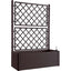 FIORIERA + GRIGLIATO NATURAL DELUXE STEFANPLAST PP RATTAN MOKA CM 100X43 H.CM 142