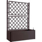 FIORIERA + GRIGLIATO NATURAL DELUXE STEFANPLAST PP RATTAN MOKA CM 100X43 H.CM 142