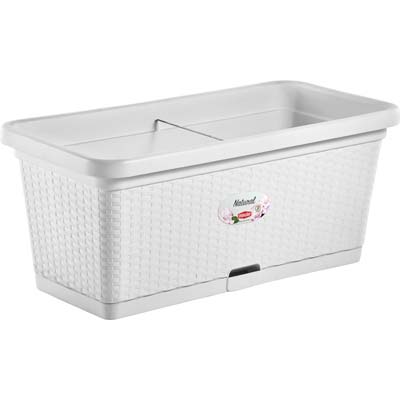 CASSETTA + RISERVA + RUOTE NATURAL STEFANPLAST PP RATTAN BIANCO CM 80X40 H.CM 34 Immagine principale del prodotto