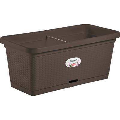 CASSETTA + RISERVA + RUOTE NATURAL STEFANPLAST PP RATTAN MOKA CM 80X40 H.CM 34 Immagine principale del prodotto